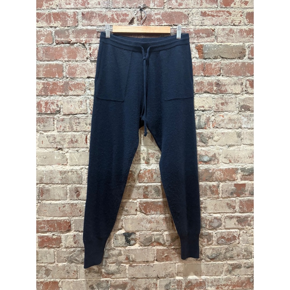 Naadam 100% Cashmere Drawstring Joggers Navy Blue Small